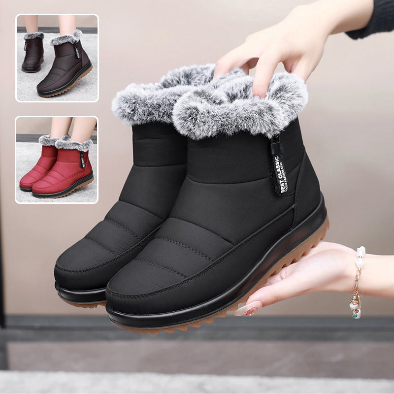 Bottes D'Hiver Fille Avec Lacets Et Fermeture Éclair - Bottes Chaudes Confortables Design Tendance