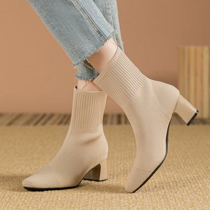 Bottes Chaussettes à Talons Élastiques