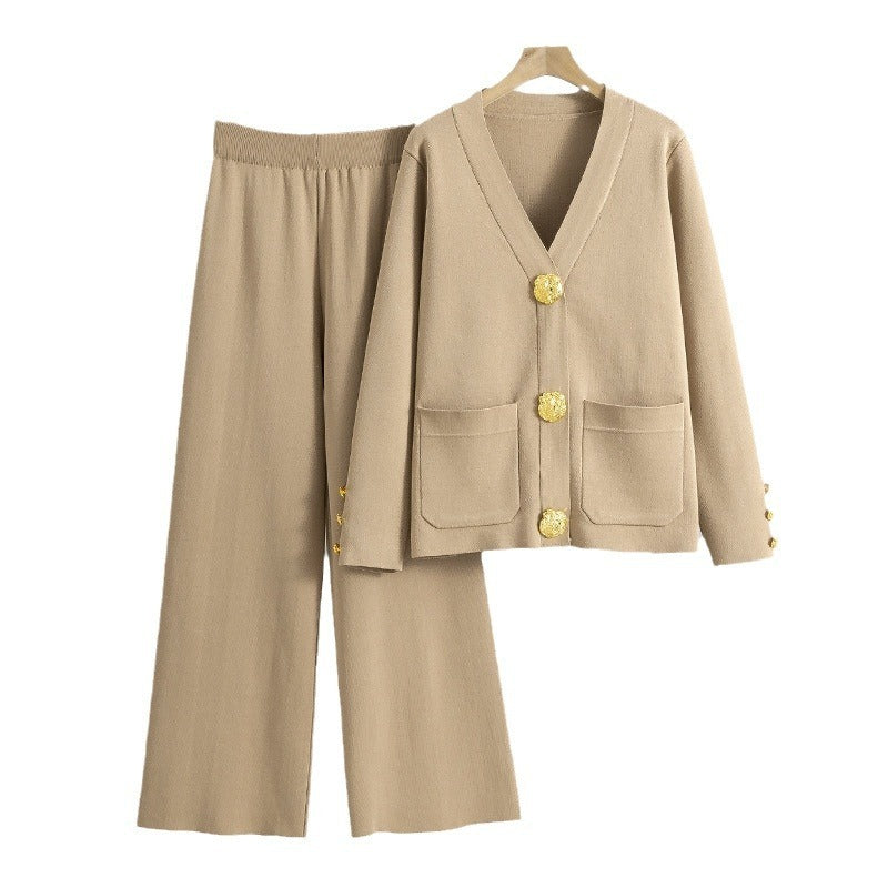 Cardigan Décontracté à Boucle Métallique
