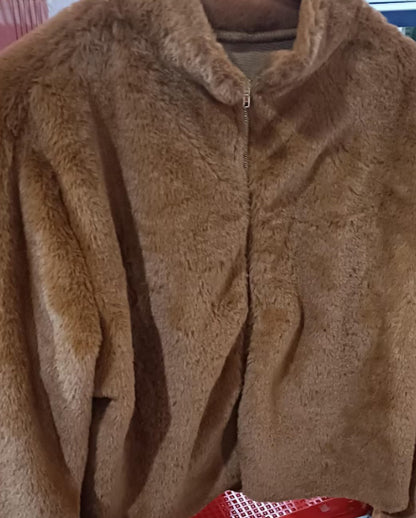 Veste Peluche à Col Montant pour Femme