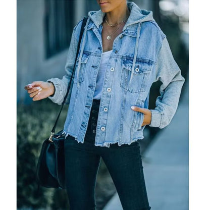Manteau Jean à Capuche