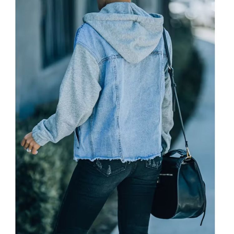 Manteau Jean à Capuche