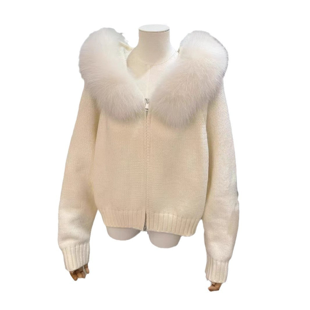 Cardigan Capuche Fourrure Femme