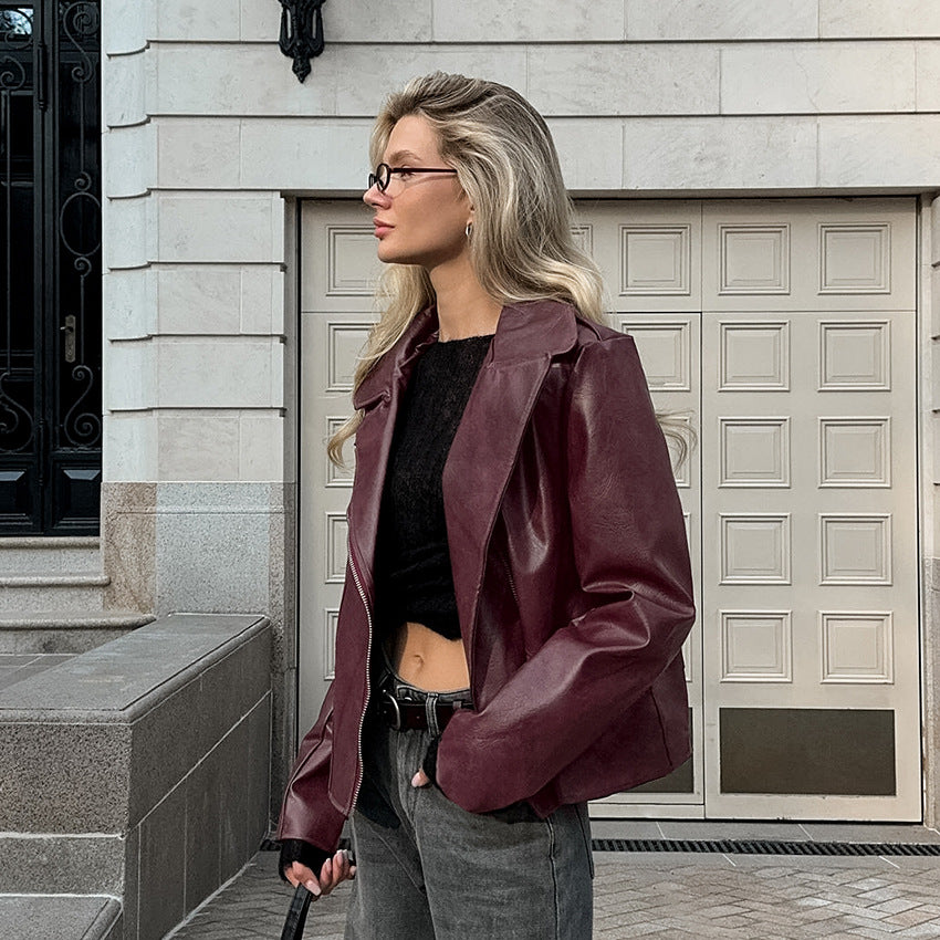 Veste Tailleur Bordeaux Synthétique