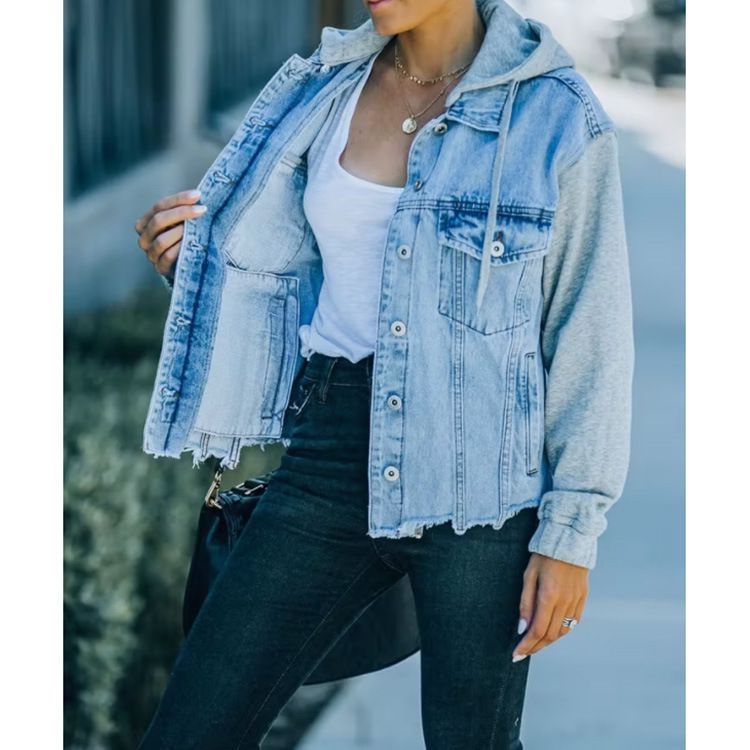 Manteau Jean à Capuche