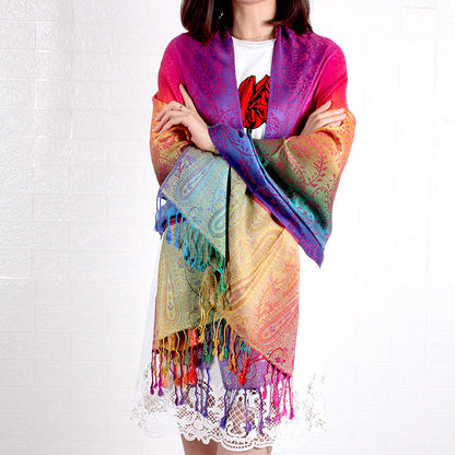 Grande Écharpe Jacquard Coton-Lin